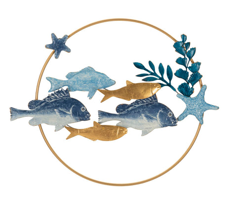 Panneau mural décoratif 3D Poissons Tropicaux Multicolore