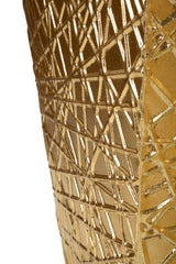 Support de vase carré en relief doré ensemble de 2 pièces