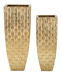 Vases géométriques dorés ensemble 2 pcs
