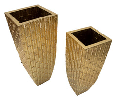 Vases géométriques dorés ensemble 2 pcs