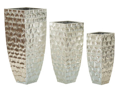 Support Vase Argy en Métal Argenté décorations en Relief Set de 3