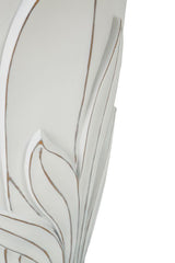 Vase en céramique design doux et sinueux décoré en relief