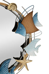 Miroir mural poissons décoratif