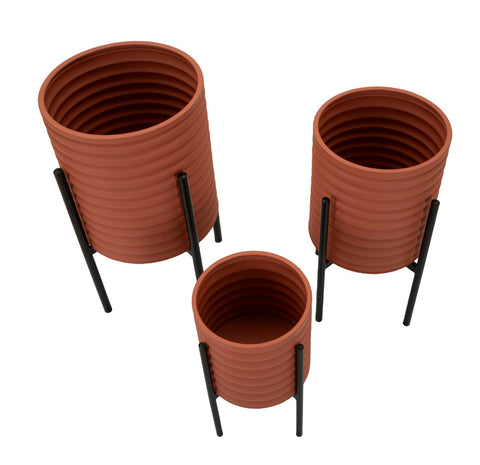 Poteau de vase en métal coloré set de 3 pièces