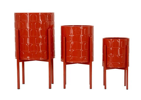 Porte-vase ensemble 3 pièces métal coloré