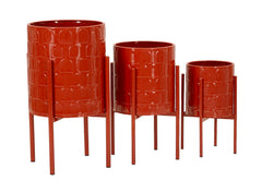 Porte-vase ensemble 3 pièces métal coloré