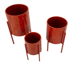 Porte-vase ensemble 3 pièces métal coloré