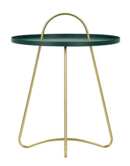 Table basse Satin Vert pieds Dorés