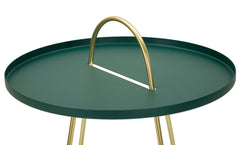 Table basse Satin Vert pieds Dorés