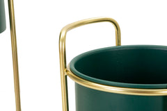Support de vase ensemble 2 pcs Vert base Dorée