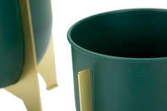Porte-vase Green Shet ensemble 2 pcs métal doré et vert