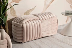 Banc en velours Rose