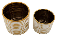 Ensemble de vases en céramique décorés doré