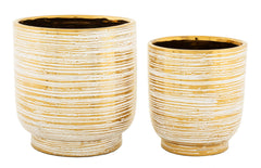 Ensemble de 2 vases Céramique décorations en relief doré