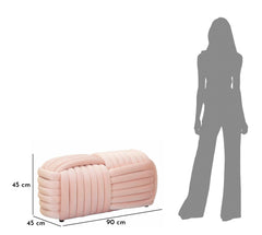 Banc en velours Rose