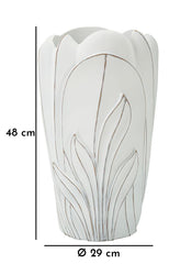 Vase en céramique design doux et sinueux décoré en relief