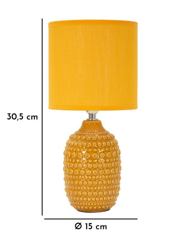 Lámpara de mesilla decoraciones en relieve Ocre pantalla Ocre