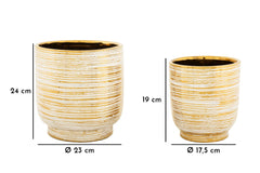 Ensemble de 2 vases Céramique décorations en relief doré
