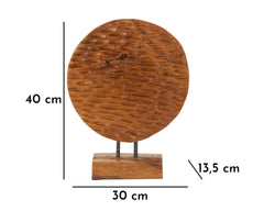 Sculpture de monnaie en teck recyclé