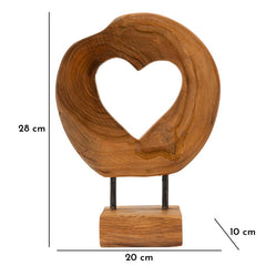 Sculpture en Teck avec ouverture cœur