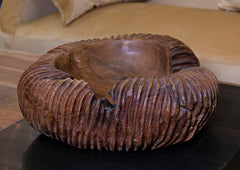 Plateau Garit Teck sculpté