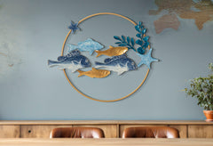 Panneau mural décoratif 3D Poissons Tropicaux Multicolore
