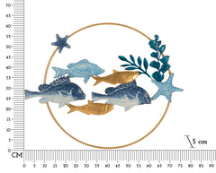 Panneau mural décoratif 3D Poissons Tropicaux Multicolore