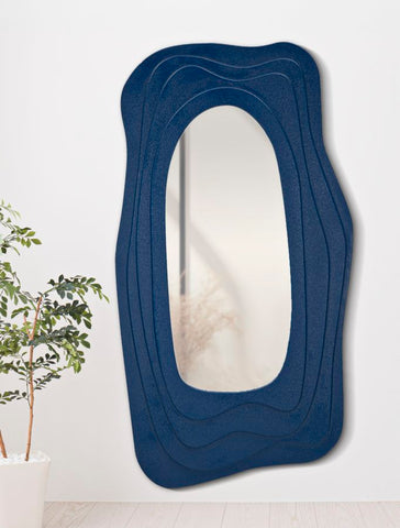 Espejo de pared sinuoso Dafne Azul