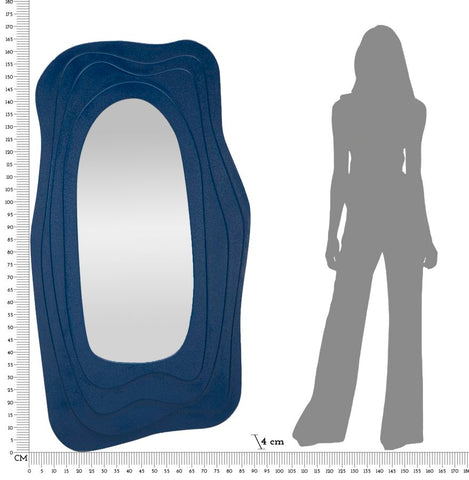 Espejo de pared sinuoso Dafne Azul