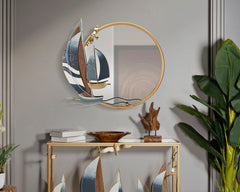 Miroir mural voiliers multicolores