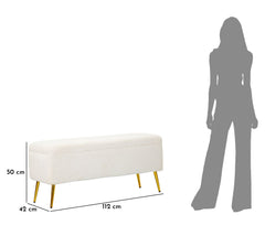 Banquette avec rangement Fausse fourrure douce pieds dorés