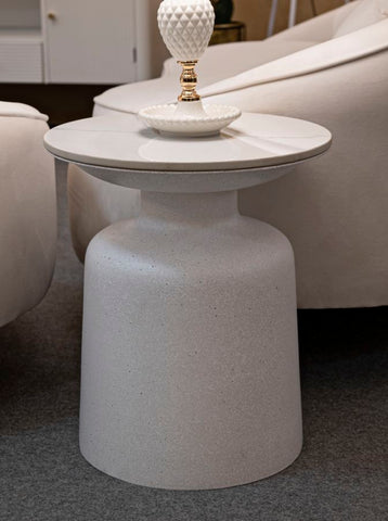 Mesa de centro de cerámica de mármol con patas de hierro