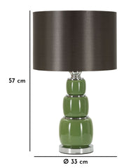 Lampe de table Eva Verre Vert et Velours Noir