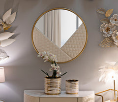 Miroir mural Sharon Détails en cuir Piqué
