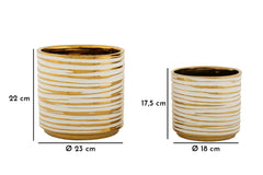 Ensemble de vases en céramique décorés doré