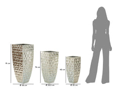 Support Vase Argy en Métal Argenté décorations en Relief Set de 3