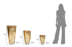 Ensemble de 3 Vases dorés