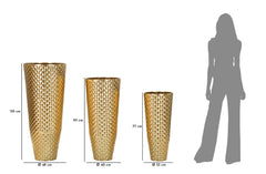 Ensemble de 3 vases géométriques en or
