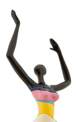 Sculpture Danseuse Rubic finition multicolore socle noir