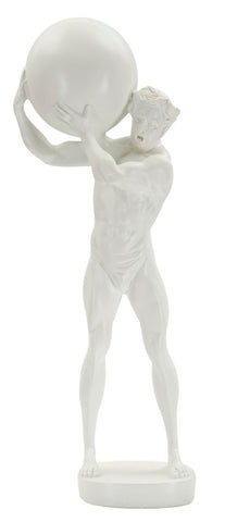 Statue homme athlétique en résine Blanc