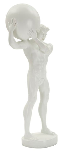 Statue homme athlétique en résine Blanc