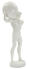 Statue homme athlétique en résine Blanc