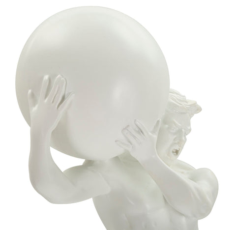 Statue homme athlétique en résine Blanc