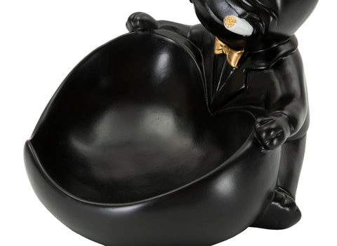 Statuette chien avec porte-objet Noir doré