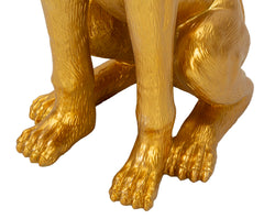 Statue chien pitbull dorée plateau porte-objets