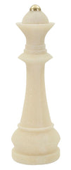 Statuette Reine d'échecs claire avec détails dorés