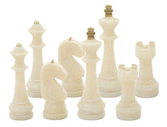 Ensemble d'échecs Quarzy en tons clairs avec détails dorés
