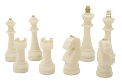 Ensemble d'échecs Quarzy en tons clairs avec détails dorés