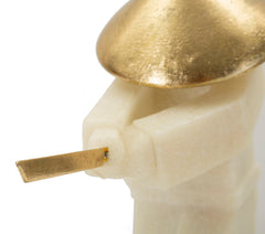 Statue de samouraï en Quarzy chapeau doré et épée