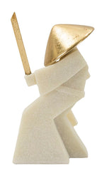 Statue de samouraï Quarzy chapeau doré et épée